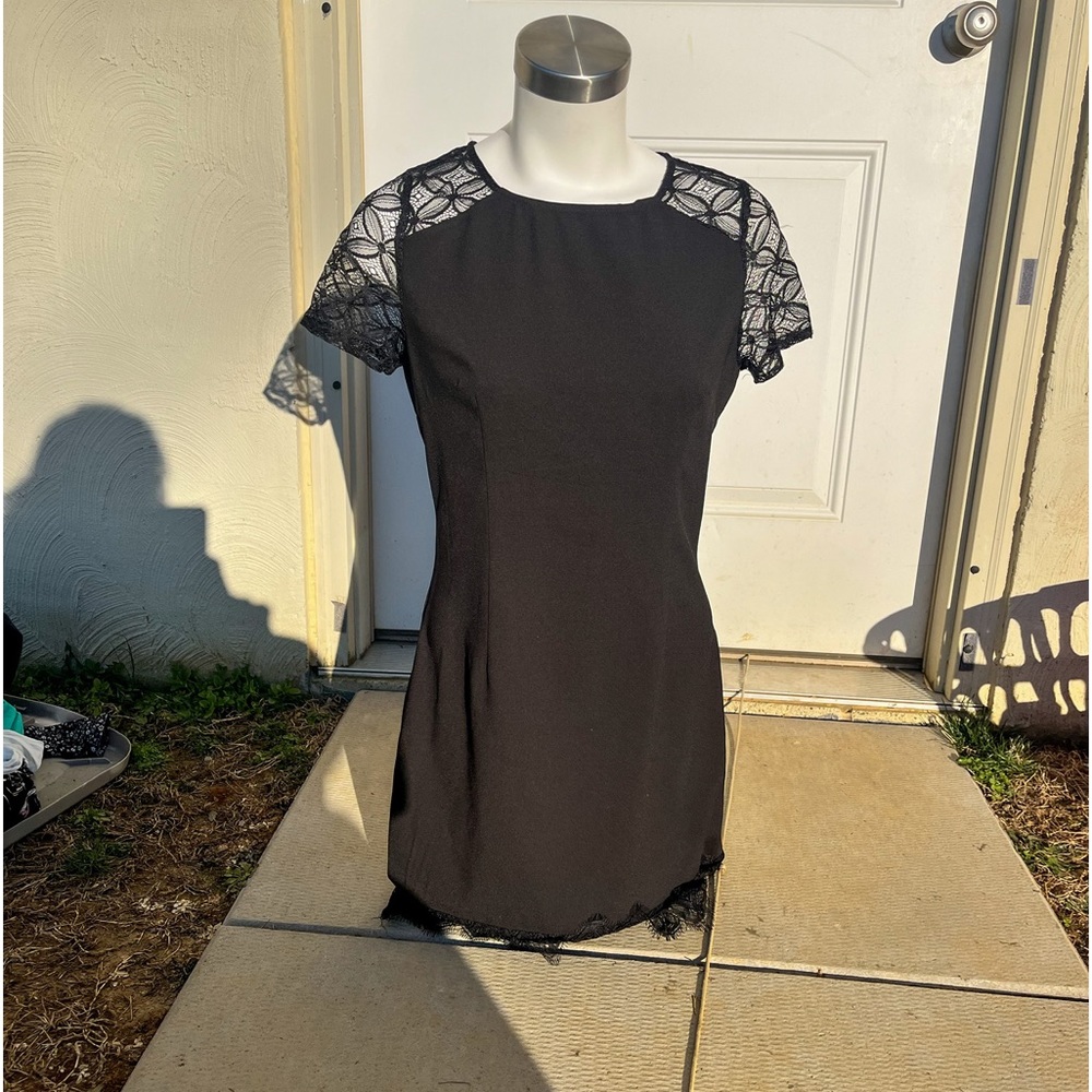 Molly Bracken A-Line Black Dress with lace